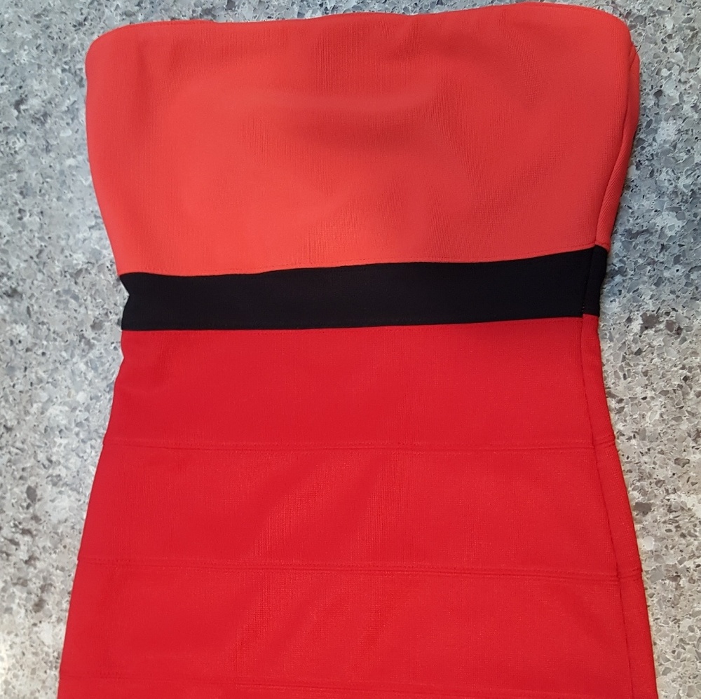 Orange and Red Mini Dress